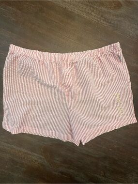 Rae Dunn Pink & White Striped Seersucker Lounge Shorts